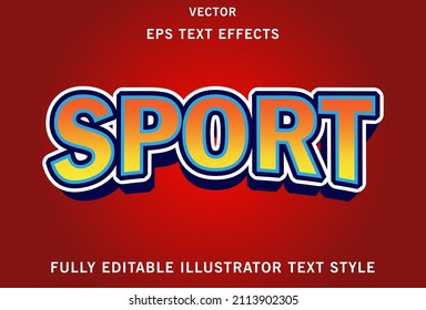 efecto de texto de deportes rojos editable. efecto de texto de degradado rojo y amarillo