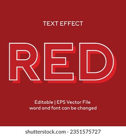 Editable Red text effect 3d text style effect mockup template