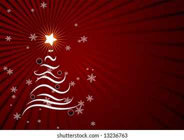 Editable red vector abstract Christmas background with space for yout text