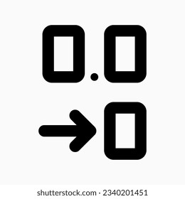 Editable reduce decimal place vector icon. Part of a big icon set family. Perfect for web and app interfaces, presentations, infographics, etc