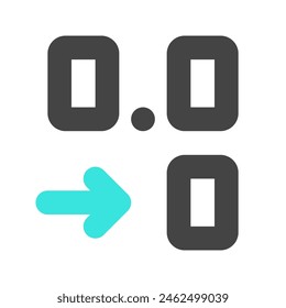 Editable reduce decimal place vector icon. Part of a big icon set family. Perfect for web and app interfaces, presentations, infographics, etc