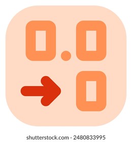 Editable reduce decimal place vector icon. Part of a big icon set family. Perfect for web and app interfaces, presentations, infographics, etc