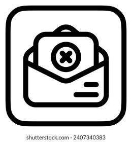Editable rejected, denied, job application letter, applicant, job vacancy vector icon. Work, office. Part of a big icon set family. Perfect for web and app interfaces, presentations, infographics, etc