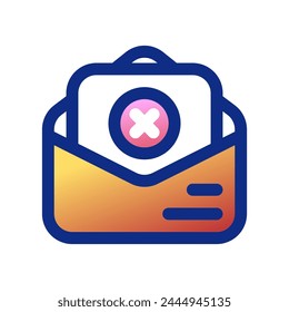Editable rejected, denied, job application letter, applicant, job vacancy vector icon. Work, office. Part of a big icon set family. Perfect for web and app interfaces, presentations, infographics, etc