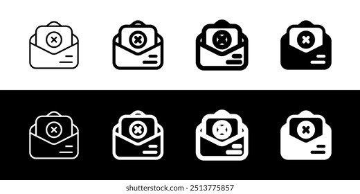 Editable rechazado, denegado, carta de solicitud de empleo, solicitante, icono de Vector de vacante de empleo. Trabajo, oficina. Parte de una gran familia de iconos. Perfecto para interfaces de Web y App, presentaciones, infografías, etc