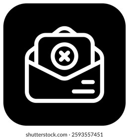 Editable rejected, denied, job application letter, applicant, job vacancy vector icon. Work, office. Part of a big icon set family. Perfect for web and app interfaces, presentations, infographics, etc