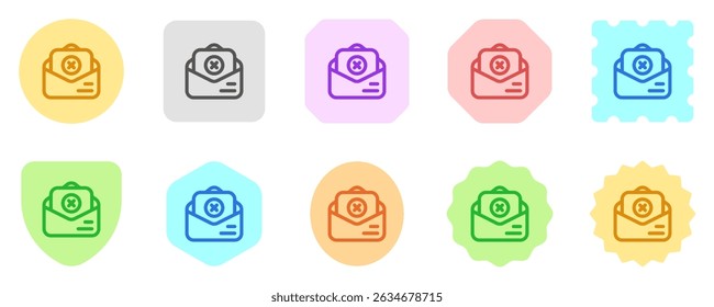 Editable rejected, denied, job application letter, applicant, job vacancy vector icon. Work, office. Part of a big icon set family. Perfect for web and app interfaces, presentations, infographics, etc