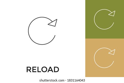 Editable Reload Thin Line Icon with Title. Useful For Mobile Application, Website, Software and Print Media.