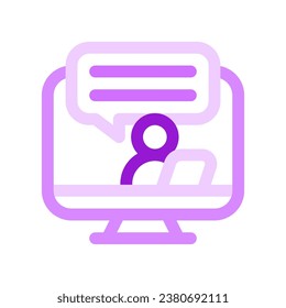 Editable remote work, video conference, online vector icon. Remote work, job, profession, freelance. Part of a big icon set family. Perfect for web and app interfaces, presentations, infographics, etc