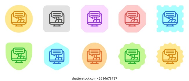 Editable remote work, video conference, online vector icon. Remote work, job, profession, freelance. Part of a big icon set family. Perfect for web and app interfaces, presentations, infographics, etc
