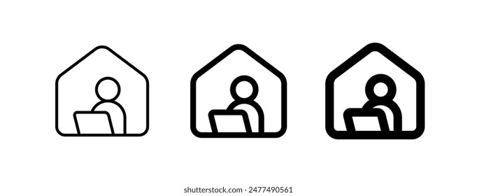 Editable remote working, online, freelance, laptop, home, employee vector icon. Job, profession. Part of a big icon set family. Perfect for web and app interfaces, presentations, infographics, etc