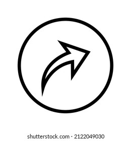 editable Reply or respond to message or chat arrow flat vector icon  with black and white style, Arrows icons. Web page and mobile application forward refresh and return symbols, modern minimal arrows
