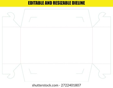 Editable and Resizable Cardboard Packaging Dieline Template for Custom Box Design