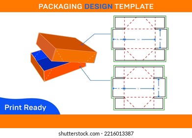 Editable and resizable carton box FEFCO-303 standard box  with 3D dieline template
