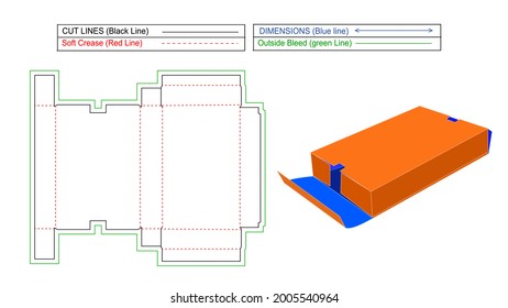 Caja de envío ondulado editable y redimensionable y caja de cartón cartón, tampón dielético y procesado 3D