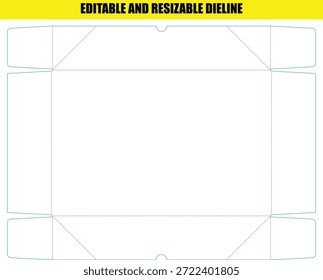 Plantilla de línea de empaquetado personalizado editable y redimensionable para el diseño de cajas