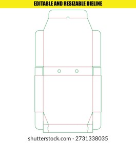 Editable Resizable Die Line for Custom Folding Box Packaging Design Template