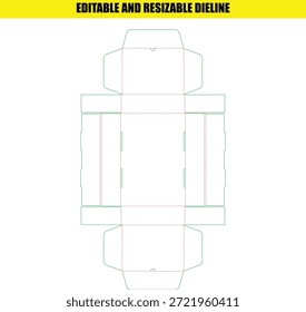 Editable Resizable Die Line Template for Standard Folding Box Packaging
