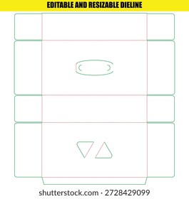 Editable and resizable die line template for packaging design