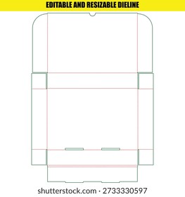 Editable and Resizable Die Line Template for Custom Folding Box Packaging Design