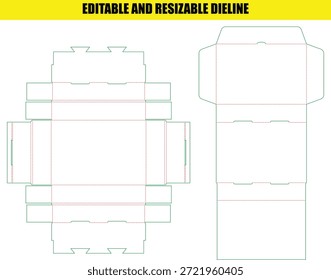 Editable Resizable Die Line Templates for Custom Folding Box Packaging Design