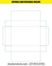 Plantilla de línea de escala ajustable editable para diseño de caja de embalaje personalizado