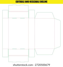 Plantilla de línea de línea ajustable editable para diseño de embalaje personalizado FEFCO Standard Carton Box