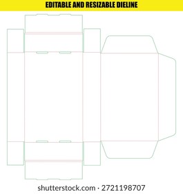 Editable Resizable Dieline Template for Custom Product Packaging Folding Box