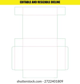 Editable Resizable Dieline Template for Custom Box Packaging Design