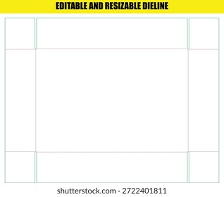 Plantilla de línea de escala ajustable editable para diseño de caja de embalaje personalizado