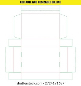 Plantilla de línea de distribución editable y ajustable para cajas personalizadas