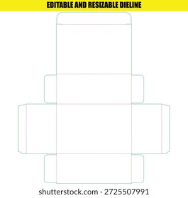Plantilla de línea de distribución editable y ajustable para cajas personalizadas