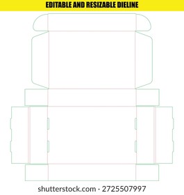 Plantilla de línea de distribución editable y ajustable para cajas personalizadas