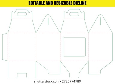 Plantilla de línea de distribución editable y ajustable para cajas personalizadas