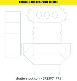 Plantilla de línea de distribución editable y ajustable para cajas personalizadas