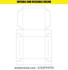 Plantilla de línea de distribución editable y ajustable para cajas personalizadas