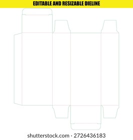 Plantilla de línea de distribución editable y ajustable para cajas personalizadas