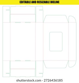 Plantilla de línea de distribución editable y ajustable para cajas personalizadas