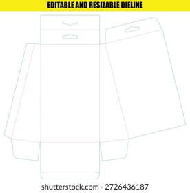 Plantilla de línea de distribución editable y ajustable para cajas personalizadas
