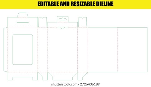 Plantilla de línea de distribución editable y ajustable para cajas personalizadas