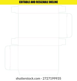 Plantilla de línea de distribución editable y ajustable para cajas personalizadas