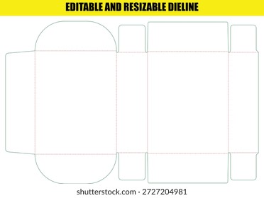 Plantilla de línea de distribución editable y ajustable para cajas personalizadas