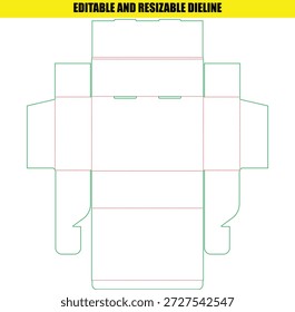 Plantilla de línea de distribución editable y ajustable para cajas personalizadas