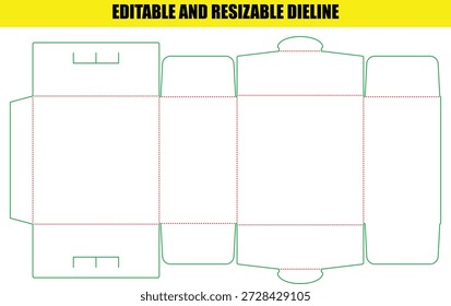 Plantilla de línea de distribución editable y ajustable para cajas personalizadas