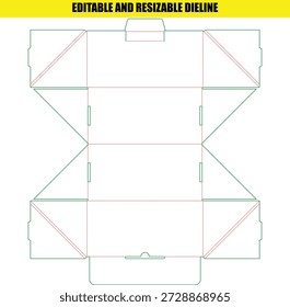 Plantilla de línea de distribución editable y ajustable para cajas personalizadas