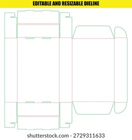 Plantilla de línea de distribución editable y ajustable para cajas personalizadas