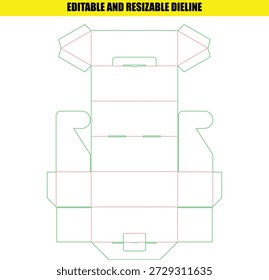 Plantilla de línea de distribución editable y ajustable para cajas personalizadas