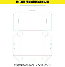 Plantilla de línea de distribución editable y ajustable para cajas personalizadas