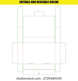 Plantilla de línea de distribución editable y ajustable para cajas personalizadas
