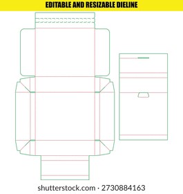 Editable Resizable Dieline Template for Custom Packaging Box Design